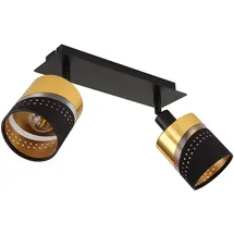 GLOBO Deckenleuchte Deckenlampe Wohnzimmerlampe Metall Schwarz-matt Gold 2 Flammig