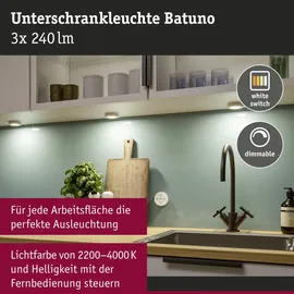 Paulmann LED Unterbauleuchte Batuno weiß Ø 7 cm TW 3er Set