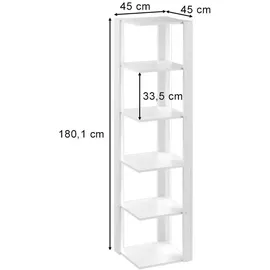 Vicco Eckregal Amina 45 x 45 x 180 cm Weiß