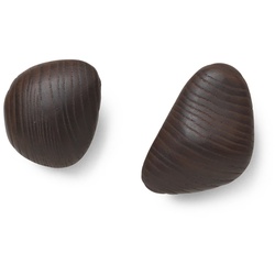 ferm Living - Cairn Wandhaken, dunkelbraun (2er-Set)