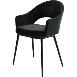 2er-Set Hotelstuhl | Samt | Schwarz | Samtstuhl, Hotel Stühle, Restaurant Stühle