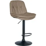 CLP Barhocker Laurel Stoff taupe/Metall matt schwarz