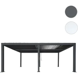 Mendler Pergola HWC-L46, Gartenpavillon Lamellen-Pavillon, 11cm-Aluminium-Gestell, Regenrinne sturmfest, 3x6m ~ anthrazit