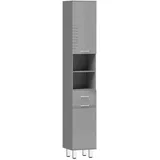 kleankin Badezimmerschrank schmal 30 x 180 x 30 cm Grau