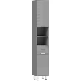 kleankin Badezimmerschrank schmal 30 x 180 x 30 cm Grau
