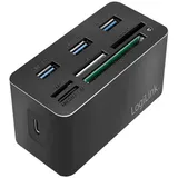 Logilink CR0046 - USB 3.2 Gen 1 Cardreader für MS/SD/M2/microSD/CF Karten und 3X USB Schwarz