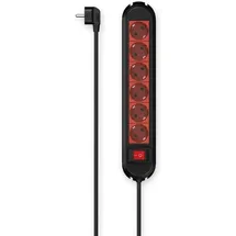 Hama Steckdosenleiste 6-fach 1,5 m Schwarz/Rot 1 St.