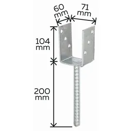 GAH Alberts U-Pfostenträger 71 x 200 mm Stahl feuerverzinkt