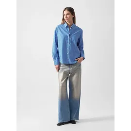 Marc O'Polo Marc OߴPolo Denim Damen Hemdbluse gestreift Regular Fit, Blau (Medium Blue Multi 06), S - S