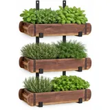 Marrakesch Orient & Mediterran Interior Ziegelform Wandhalter Merita 3 Regal Set 3 Formen 30 x 15 x 65 cm, Regal aus Holz und schwarzem Metall, inklusive 3 Ziegelformen, Vintage Organizer... - Schwarz