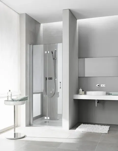 Kermi Pendel-Falttür Diga 2DR 1100x2000, silber hochglanz, ESG Opaco, DI2DR11020VUK DI2DR11020VUK