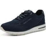 Marco Tozzi Damen Sneaker flach Sportlich Bequem, Blau 38 EU