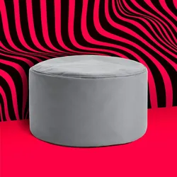 Lumaland Sitzhocker Pouf 50l - 25 x 45 cm - Indoor Outdoor - Grau