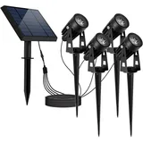 Lumisky Solar-Spot 4 in 1 Metall 27 cm hoch 4 x rund grau