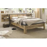 Schlafzimmer Set 3-teilig in Used Wood hell und anthrazit mit Einzelbett Stove