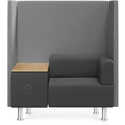 ROCADA 1806-4-1 Be Soft Einzelsitz+ Tisch schwarz/grau125x129x68cm, grau