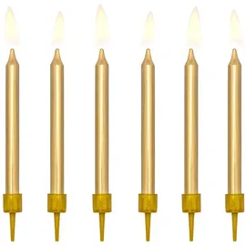 Partydeco Geburtstagskerze 6 cm 6er Set gold