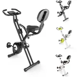 Bigzzia Heimtrainer, Klappbar Heimtrainer, Fahrrad Heimtrainer, Ergometer Heimtrainer, Fitnessbike mit Rückenlehne, Ergometer Fitness Fahrrad mit ... - Schwarz