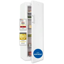 Exquisit Gefrierschrank gross, 204l Nutzinhalt, Nofrost, Alarmfunktion, 4-Sterne-Gefrieren, 4 Schubladen, Abtauautomatik GS5271-NF-H-040E weiss