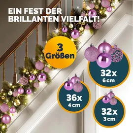 CASARIA Weihnachtskugeln 100er rosa
