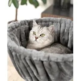 LIONTO Liegemulde für Kratzbäume, Liegefläche mit stabilem Metallrahmen & 25 cm Tiefe, hellgrau