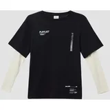 s.Oliver Jersey-Longsleeve in Layering-Optik - schwarz - 134/140