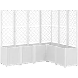 vidaXL Pflanzkübel mit Rankgitter 160 x 120 x 140 cm Weiß
