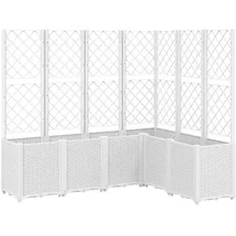 vidaXL Pflanzkübel mit Rankgitter 160 x 120 x 140 cm Weiß
