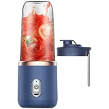 Smoothie Maker, Tragbarer Mixer, Standmixer, 400ML Elektrisch Maker, USB wiederaufladbarer, mit 1 Mischbecher, Blau