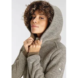 POLARINO Strickmantel in beige-braun | taupe XXL