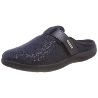 Rohde Bari Schuhe Damen Hausschuhe Pantoffeln Softfilz Weite G, Größe:38 EU, Farbe:Blau