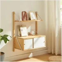 [en.casa] Wandregal Tingvoll 85 x 65 x 34 cm Beige