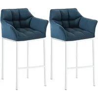 CLP 2er Set Barhocker Damaso Stoff mit Lehne Barstühle