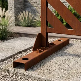casa.pro Trennwand ‘Kekan’ Corten Stahl 180 x 120 cm Edelrost - Dunkelbraun