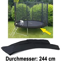 Tenzo-R 244cm Trampolin Sprungfedern Schutz Abdeckung Schwarz