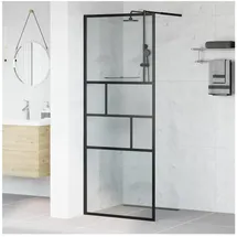 vidaXL Walk-in Duschwand Schwarz 80 x 195 x 0,5 cm Glas und Aluminium