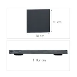 Relaxdays Schiefer Untersetzer, 10er Set, eckige Getränkeuntersetzer, H x B: 10x10 cm, Schieferplatte Gläser, anthrazit