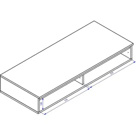Selsey Bemmi – Hängeschreibtisch / Schminktisch mit Schubladen, Greige, 120 cm - Taupe