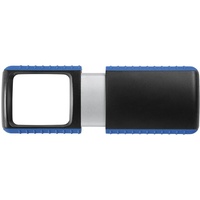 WEDO 271741503 Lupe Outdoor Rechtecklupe (mit LED Beleuchtung inklusive Batterie) schwarz/blau, 5 x 1,5 x 12 cm