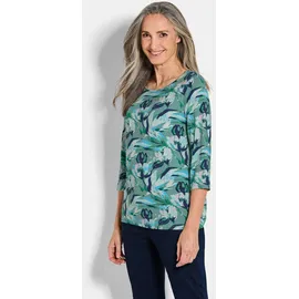 GOLDNER Sommerkleid Mini Gemustert Blau 46