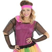 W WIDMANN MILANO Party Fashion 91704 - Netzshirt 80er Jahre, Schwarz, Mottoparty, Karneval