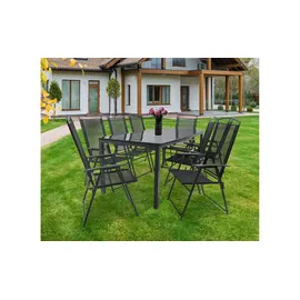 VCM 9-tlg Gartenmöbel Set Sitzgruppe Tisch, Stühle Tisch Maße cm B. 190 H. 76