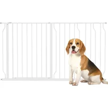 PawHut Hunde Türschutzgitter Treppenschutzgitter, 75-145 cm Hunde Türgitter Weiß - Weiß