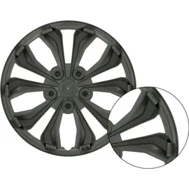 CARTREND Radzierblenden Storm 40 cm (16 Zoll) silber 4 Stück