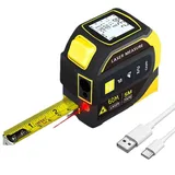 60-meter-laser-entfernungsmesser Mit 5-meter-laser-maßband, 8 Messmethoden, Elektronischem Zweiachsen-winkelmesser Und 50 Datenspeicherplätzen