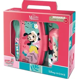Stor Minnie Set 4 Teile Sandwich Flasche Und Besteck Set - Rosa