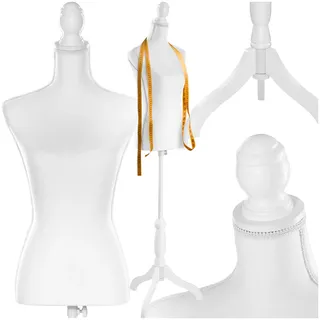 Tectake tectake® Schneiderpuppe, Torso, aus Schaumstoff, höhenverstellbar, 133 - 168 cm