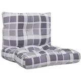 vidaXL Palettenkissen 2-tlg. 60 x 40 x 20 cm grau kariert