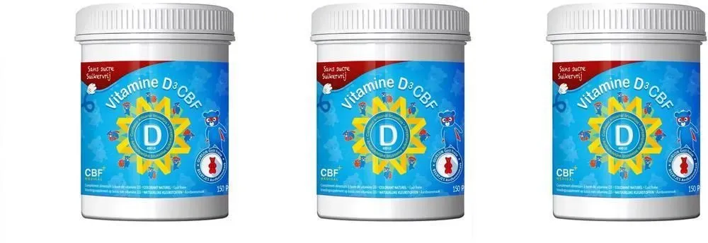 CBF Medical Vitamine D3 400Iu Suikervrij 3x150 St Bonbons
