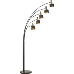 Stehlampe ANBESA verstellbar Metall Schwarz